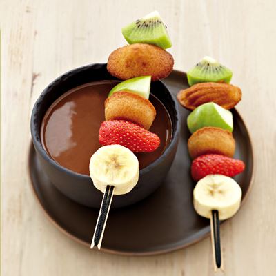 Fondue au chocolat aux fruits